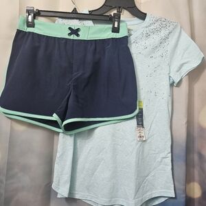 Nwt-Cat & Jack Navy Shorts & Tech Gear Shirt Both With Self Wicking Tech . XL/Sm